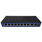 10-Port PoE Network Switch: 8 PoE Ports + 2 Uplink, 100M, 48V External Power - Sixin1