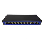 10-Port PoE Network Switch: 8 PoE Ports + 2 Uplink, 100M, 48V External Power - Sixin1