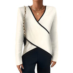 V-neck  Cross-Hem T-shirt