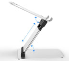 Foldable Notebook Stand: Double-Arm Stepless Adjustable Laptop Holder
