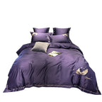 Egyptian Cotton Bedding Set, Silky Soft Luxury Feather Design Bed Sheet & Pillowcase Set