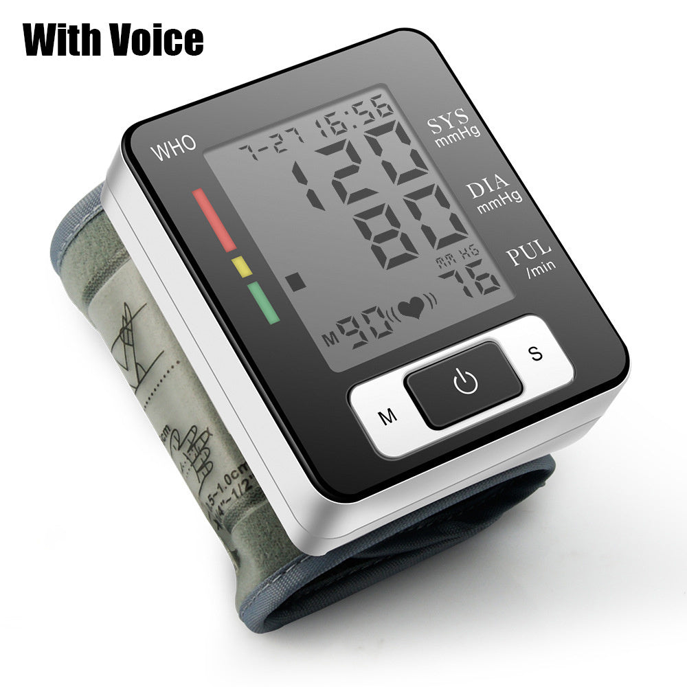 Wrist Blood Pressure Monitor – Adjustable Wrist Cuff, 90-Reading Memory, Digital BP Machine for Home & Clinical Use