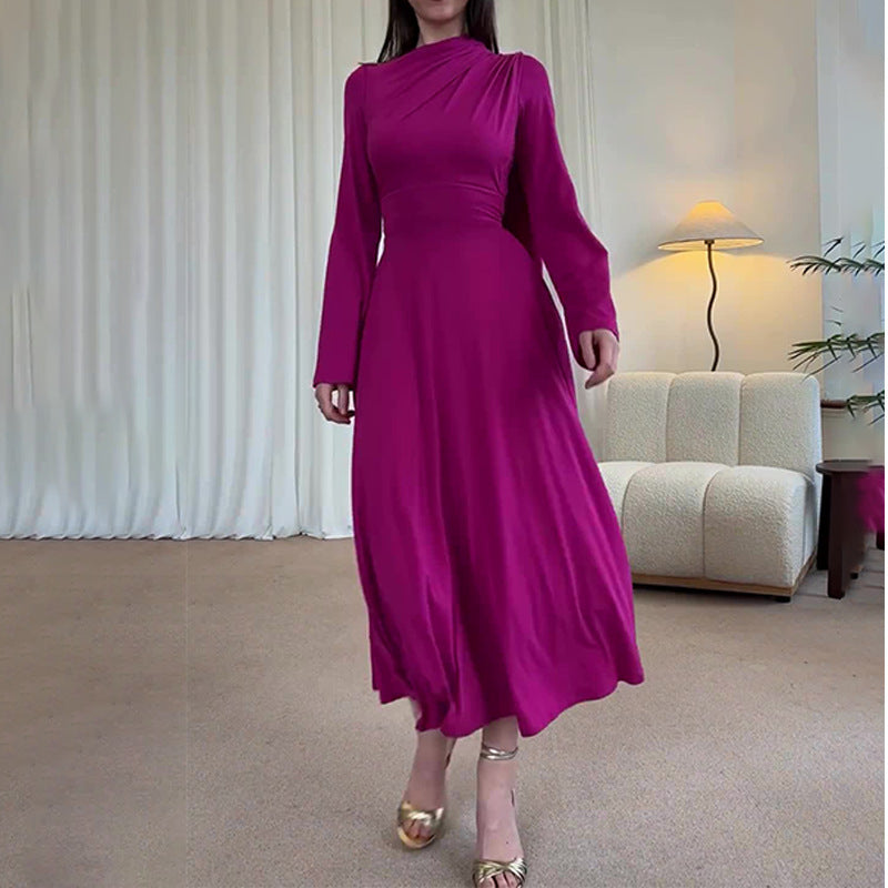 Women’s Pleated Strappy Dress, Solid Color Elegant Party & Summer Dress