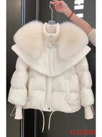 Petite Short Parka Coat: Thick Cotton Jacket with Faux Fur Collar