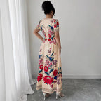 Women’s Slim Fit Printed Summer Dress: Tailored Suit-Like Elegant Style