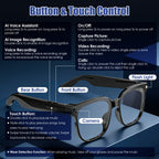 AI Smart Glasses – 8MP HD Camera, Real-Time Translation (139 Languages), Audio & Hands-Free Calling