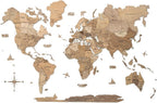 Enjoy The Wood 3D Wooden World Map Wall Art (Terra, Medium, Unframed)