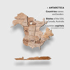 Enjoy The Wood 3D Wooden World Map Wall Art (Terra, Medium, Unframed)