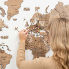 Enjoy The Wood 3D Wooden World Map Wall Art (Terra, Medium, Unframed)