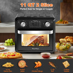 Compact 11QT Capacity: Space-saving design perfect for small kitchens, apartments, dorms, and couples without sacrificing functionality.