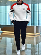 Men’s Casual Sportswear Set: 3D Print Long Sleeve Top & Pants