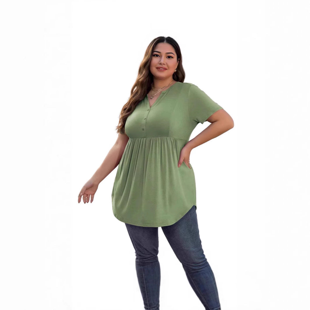 Women’s Elegant Solid V-Neck Blouse: Chic Everyday Style