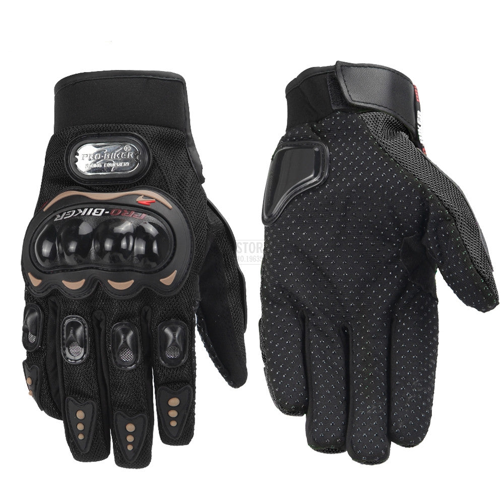 Motorcycle & Cycling Gloves: Full Finger Hard Knuckle, Touchscreen Compatible