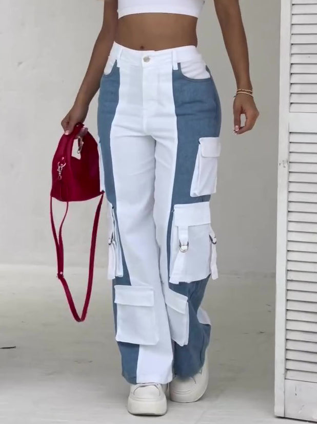 Women’s Contrast Pocket Cargo Jeans