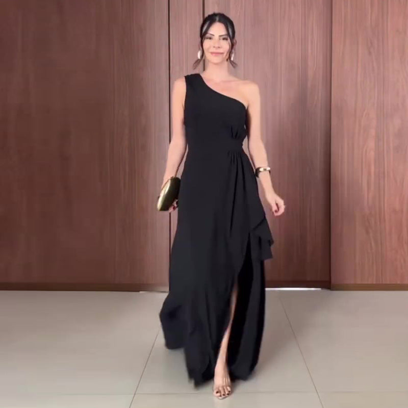 Women’s Elegant Sleeveless Split Maxi Dress: Stylish Slim Fit Summer Look