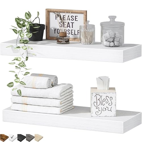 QEEIG Wall-Mounted Bathroom Shelves (Set of 2)