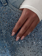 Women’s Irregular Rhinestone-Embellished Jeans