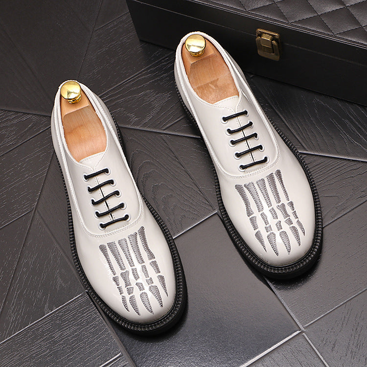 Men’s Thick Sole Leather Lace-Up Shoes: Round Toe Comfort