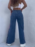 Women’s Leopard Print Zip-Up Jeans