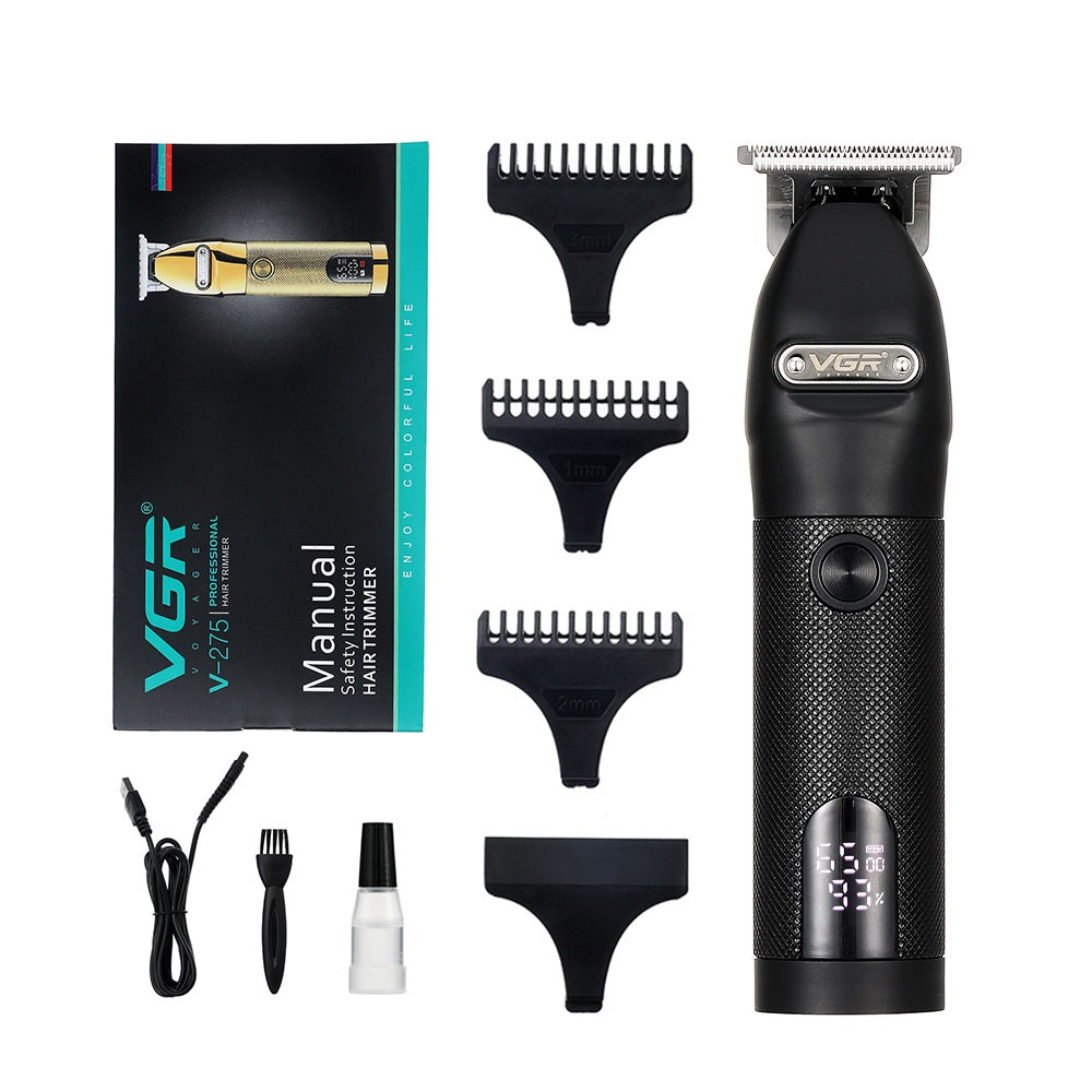 Rechargeable Hair Clipper with LCD Screen: Precision Metal Grooming Tool