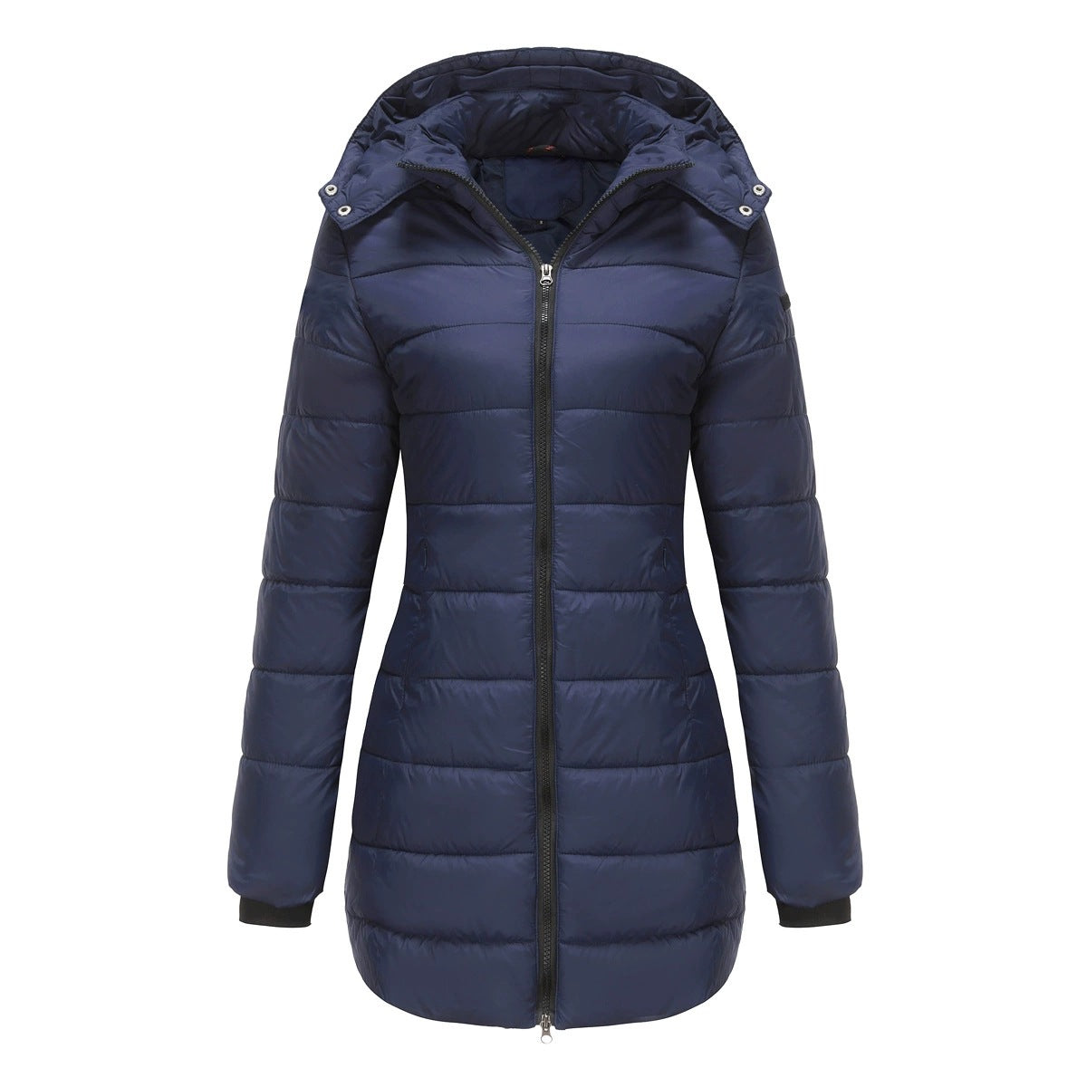 Women’s Quilted Mid-Length Coat, Slim Fit Warm Down Cotton Jacket for Winter