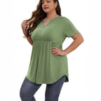Women’s Elegant Solid V-Neck Blouse: Chic Everyday Style