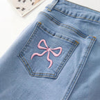 Women’s Bow-Knot Bodycon Denim Shorts: Cute Curve-Hugging Fit