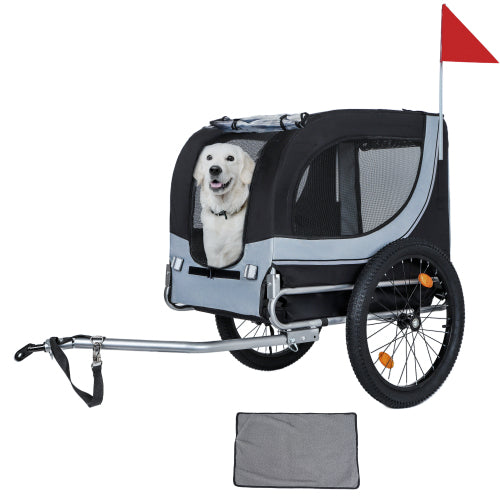 Foldable Dog Bicycle Trailer – Outdoor Pet Carrier with Wide Fat Tires & Comfort Mat