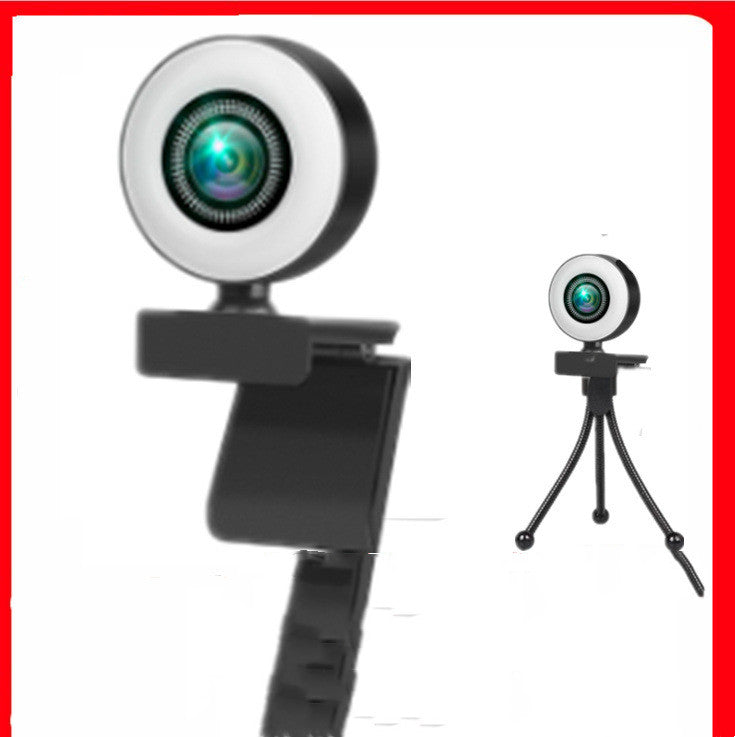 1080P HD Webcam with Ring Light: USB Computer Camera for Streaming & Video Calls
