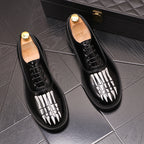 Men’s Thick Sole Leather Lace-Up Shoes: Round Toe Comfort