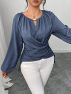 Women's Woven Long-sleeve Top