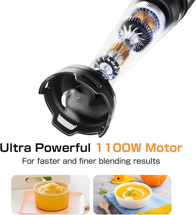 Immersion Blender Handheld 1100W - 3 in 1 Hand Blenders Set