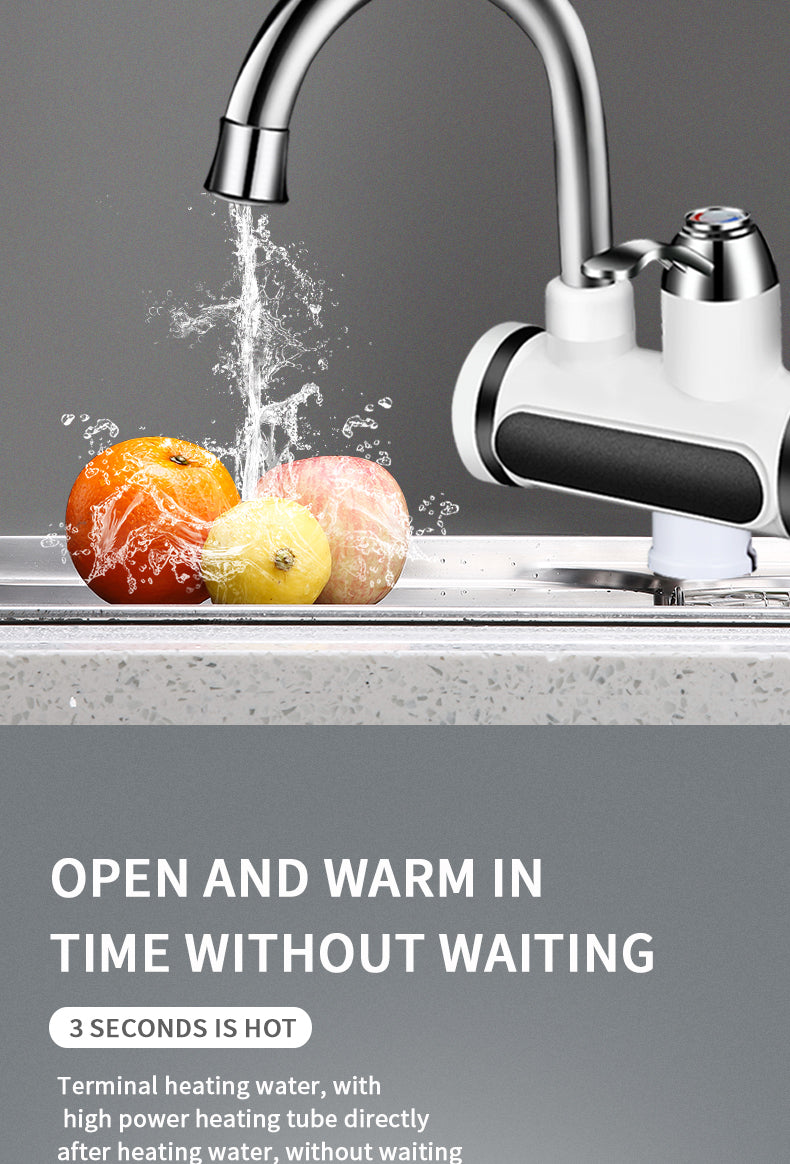 Electric Hot Water Faucet with Digital Temperature Display: Instant Kitchen Heater Tap