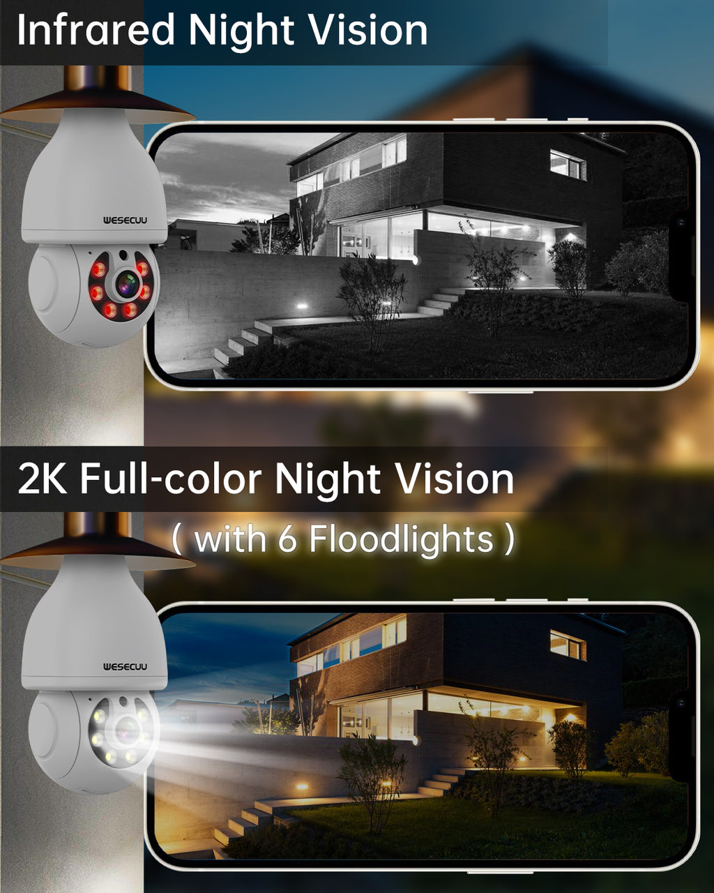 E27 Light Bulb Security Camera: 1080P 360° PTZ WiFi CCTV with Motion Detection