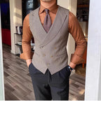Classy Houndstooth Tailored Waistcoat