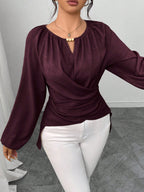 Women's Woven Long-sleeve Top