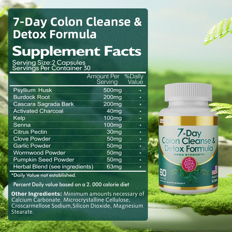 7-Day Colon Cleanse & Detox Formula Capsulese - Sixin1
