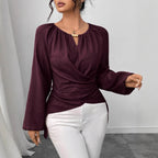 Women's Woven Long-sleeve Top