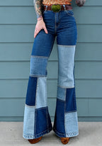Women’s Vintage Rose Embroidered Flared Jeans