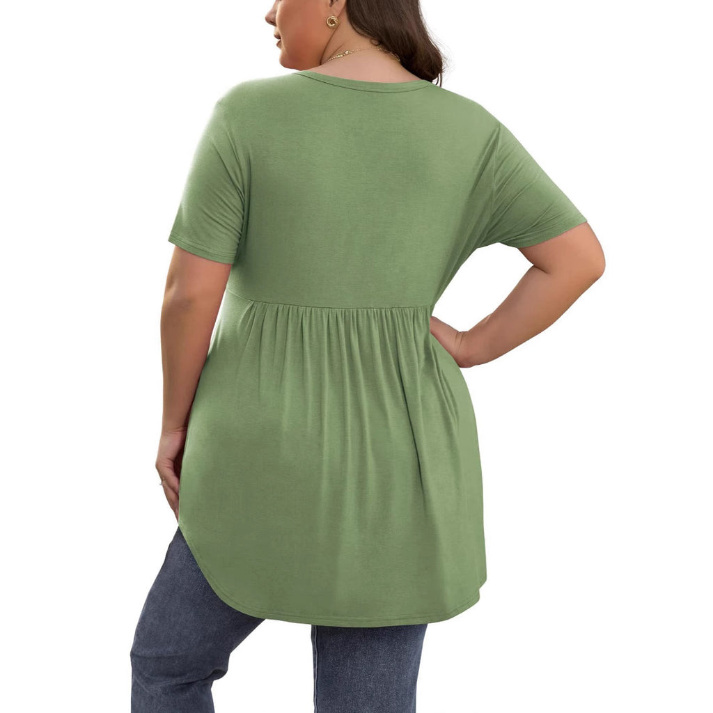 Women’s Elegant Solid V-Neck Blouse: Chic Everyday Style