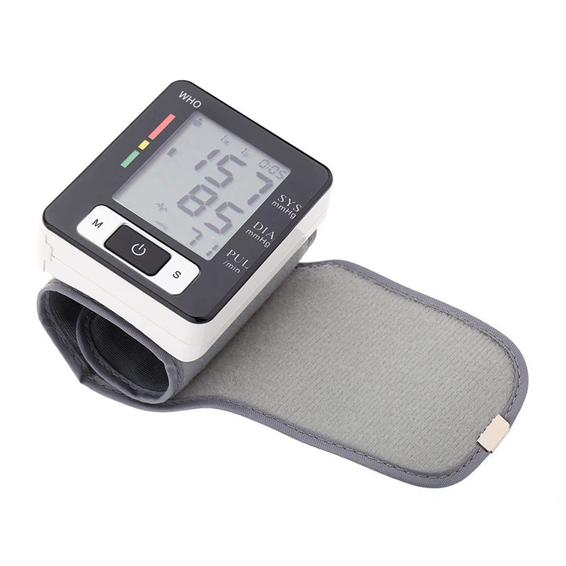 Wrist Blood Pressure Monitor – Adjustable Wrist Cuff, 90-Reading Memory, Digital BP Machine for Home & Clinical Use