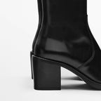 Classic Chunky Heel Leather Boots