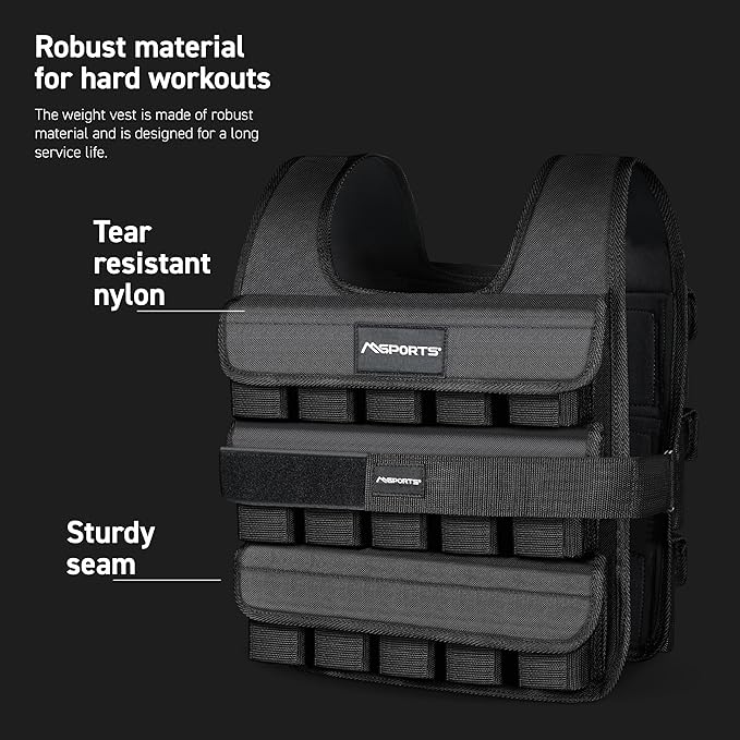 Weighted Vest Premium for Women & Men – Adjustable 11–65 lb, Running Vest, Walking Weight Vest, Tactical Style Training Vest for CrossFit, Strength, Cardio & Home Workouts