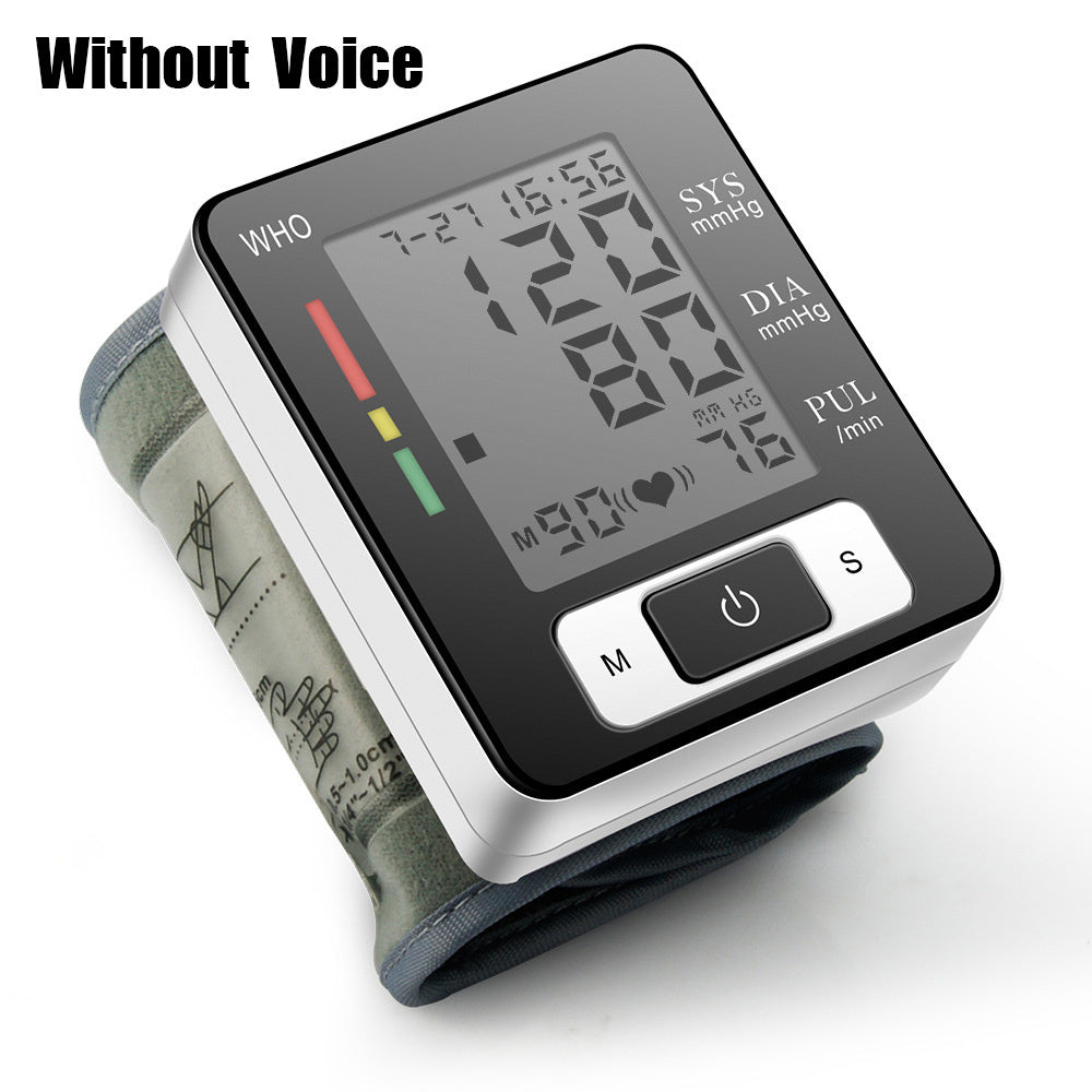 Wrist Blood Pressure Monitor – Adjustable Wrist Cuff, 90-Reading Memory, Digital BP Machine for Home & Clinical Use