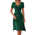 Chic Dark Green One-Piece Dress – Elegant Women’s Fashion Wear
