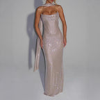 Women’s Long Sequin Dress: Sparkly Spring Evening & Party Maxi Gown