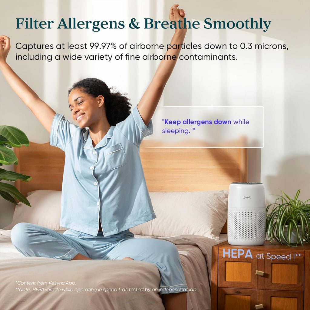 LEVOIT 3-in-1 Air Purifier for Smoke, Allergens & Odors