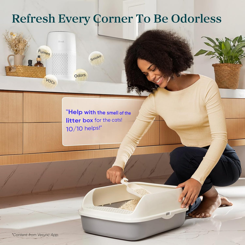 LEVOIT 3-in-1 Air Purifier for Smoke, Allergens & Odors