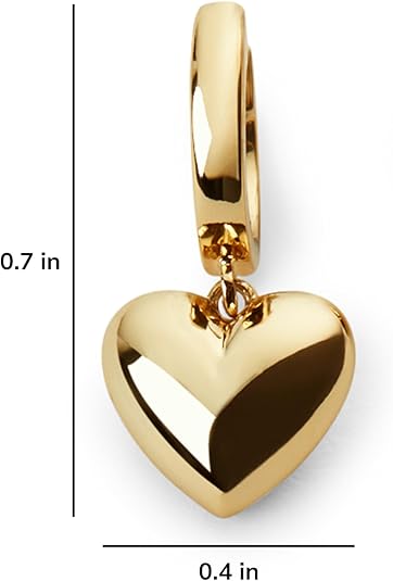 Ana Luisa Puffed Heart Earrings – Gold & Silver