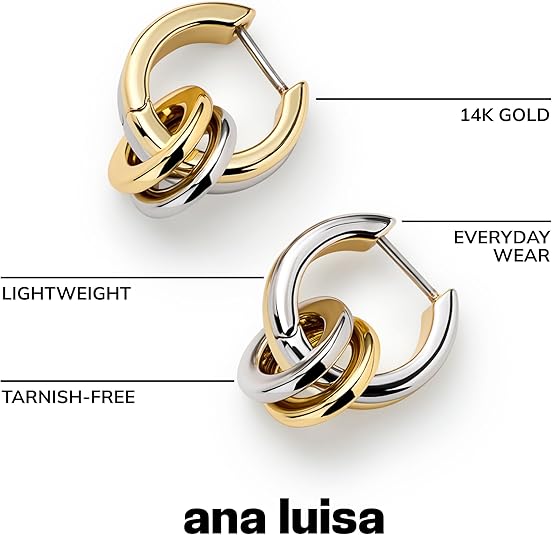 Ana Luisa Asher Small Huggie Hoop Earrings